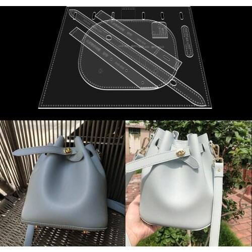 DIY Acrylic Template Bucket Bag Shoulder Crossbody Bag Leather Craft Pattern Tool DIY Stencil Sewing Pattern 19*15*22cm