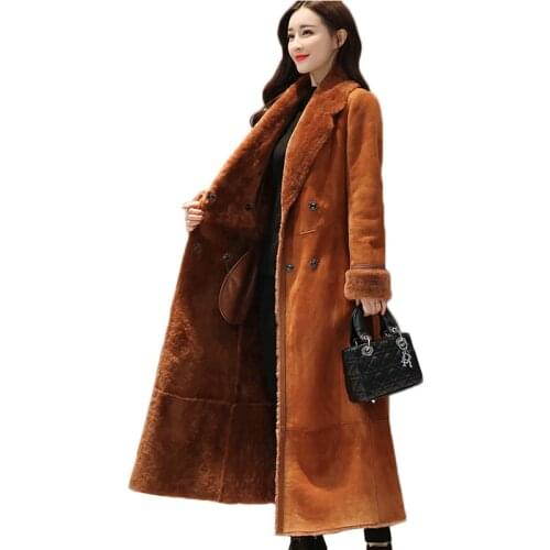 Women Winter Jacket New Plus Velvet Warm Cotton Parkas Coat Solid Long Outerwear Plus Size Fashion Suede Jacket Female Tops A958