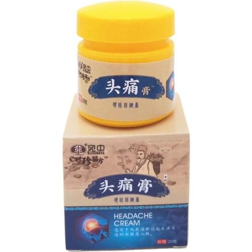 1pcs Herbal Relief Headache Cream Treatment Medical Plaster Nerve Pain Migraine Dizziness Neuralgia Ointment Anti-stress Massage