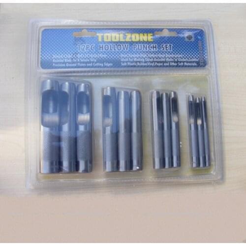 12PCS 3-4-5-6-7-8-10-11-12-14-16-19MM Handmade Metal Eyelet Mold Grommet Eyelet Setting leather/belt Punch set T4