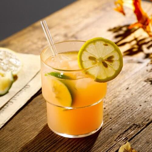 2pcs/pack Stackable Glass Cup Crystal Tea Cups Milk Drinkware Hand Scrach Tan/grey/clear Stacked Colorful Coffee