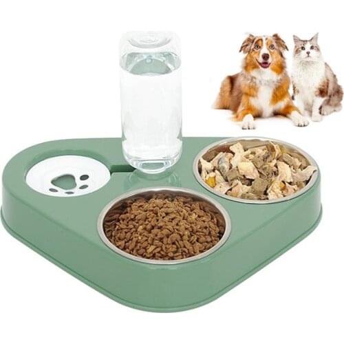 3 In 1 Pet Feeder Cat Dog Automatic Drinking Machine With Two Bowl Food Feeding Supplies Thoughtful Design
