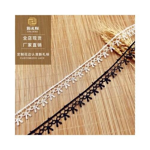 3 Yards 1.5cm Small Bowknot Flower Black Pink Lace Embroidery Trim Ribbon DIY Garment Hair Accessories Embroidered Lace Ribbon