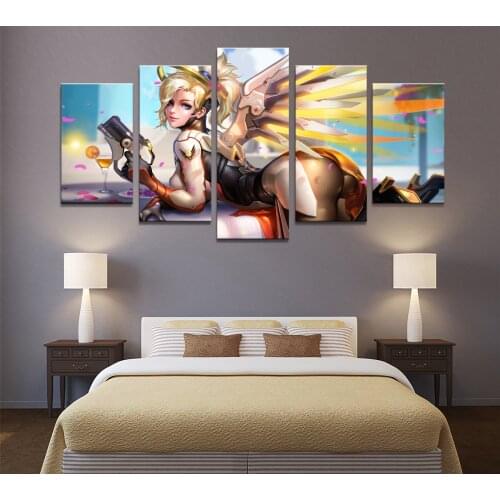 5 Paenl Wall Art 5d diy diamond painting"Sexy Girl Elf"embroidery full square/round diamond mosaic,crystal diamond Art PP220