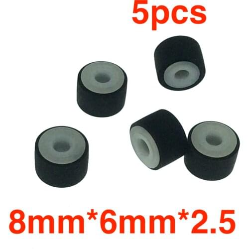 5pcs 8mm*6mm*2.5 wheel belt pulley rubber audio pressure pinch roller for vintage cassette deck tape recorder Stereo player