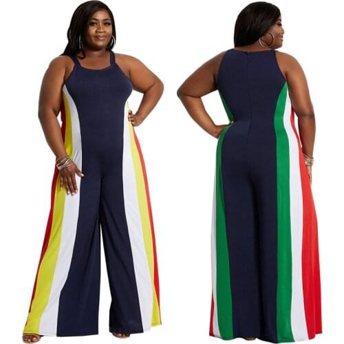 5x Plus Size Jumpsuit Women Wide Leg Pant Loose Streetwear Rompers Jumpsuits Office Ladies Slip Jumpsuits Wholesale Dropshipping