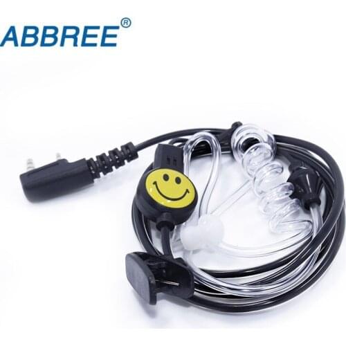 ABBREE Smile Face Headset PTT Air Acoustic Tube Earpiece For BaoFeng UV-5R BF-888S BF-UVB3 PLus Two way radio Walkie Talkie