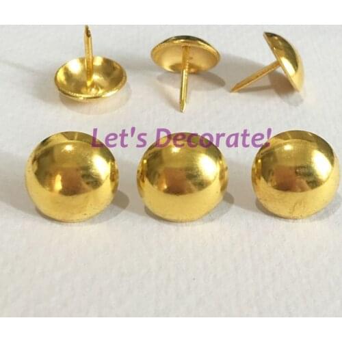 Free Shipping 200pcs/lot 16mm Golden Color Plated Decoration Hobnail, Tacks, Upholstery Nail For Home or Garden Furniture