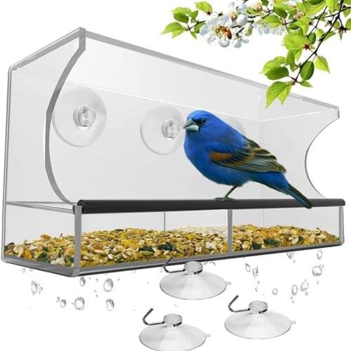 Large Window Bird Feeder with Strong Suction Cups and Seed Tray Outdoor Birdfeeders for Hummingbird Birdhouse Kits