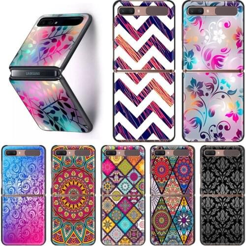 Color Luxury Pattern Phone Case for Samsung Galaxy Z Flip 3 PC Hard Protective Cover Z Flip 3 5G Split Shockproof Coque Casing