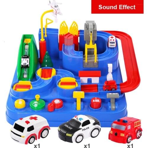 Baby Adventure Small Train Tracks Toys Manual Car Rush Through Customs Vehicle Rail Car Toys for Children House Play Game