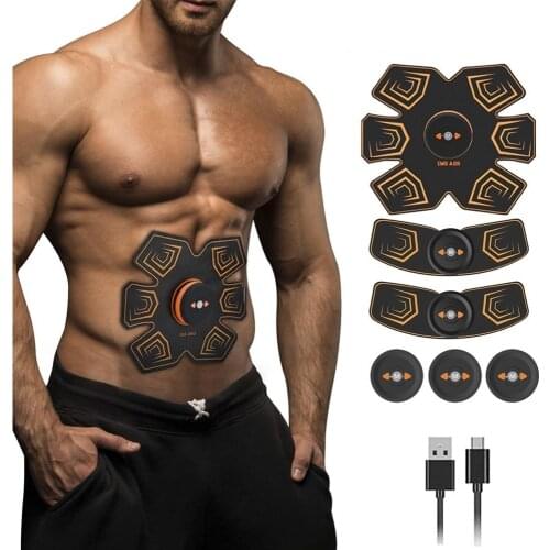 EMS Abdominal Muscle Stimulator Trainer USB Connect Abs Fitness Equipment Training Gear Muscles Electrostimulator Toner Massage