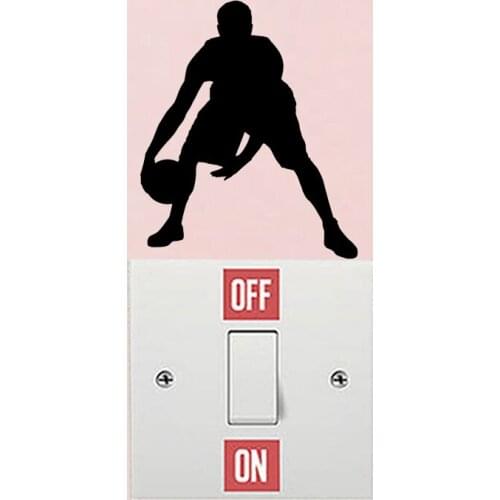 Basketball Player Wall Stickers Fashion Home Decor Light Switch Decal 6SS0243