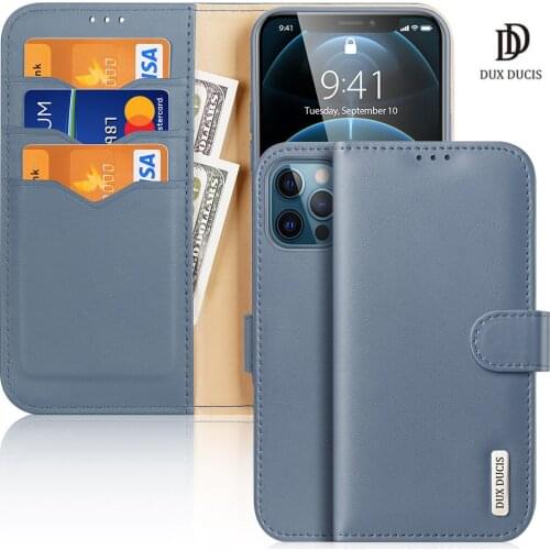 For iPhone 12 Pro 6.1" DUX DUCIS Hivo Series Flip Cover Luxury Leather Wallet Case Full Good Protection Steady Stand