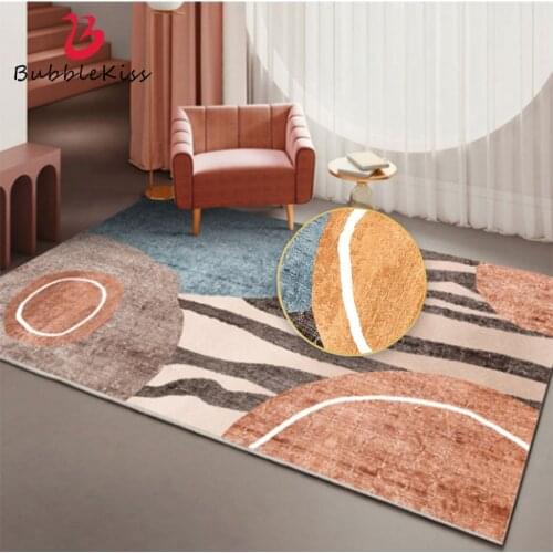 Bubble Kiss Morandi Style Area Rug for Living Room Orange Abstract Pattern Bedroom Decoration Customized Carpet Bedside Door Mat