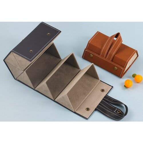 Leather Multiple Glasses Storage Case PU Leather 2/3/4/5/6 Pairs of Sunglasses Holder Box Eyeglasses Storage Box can CSV