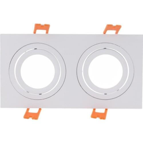 DIY square aluminum led down light fixture brim for MR16 GU10 holder frame dia 50mm rotable led spotlight fittings