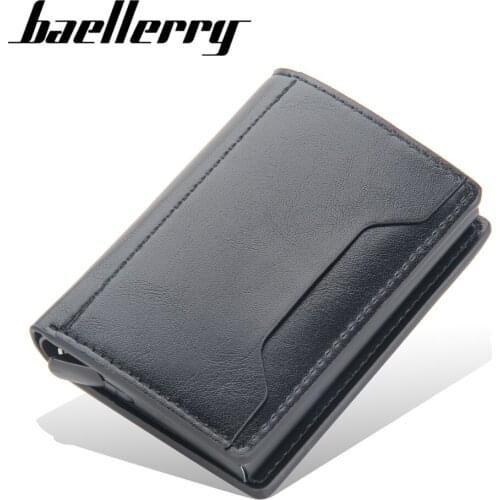 Id Credit Card Holder Wallet Leather Metal Aluminum Business Bank Card Case Creditcard Cardholder RFID Blocking Protection Men