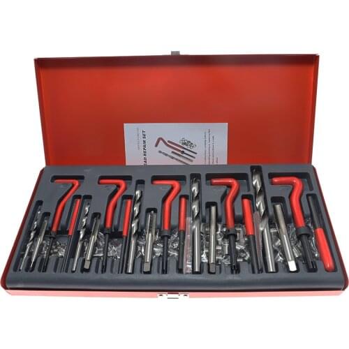 131pcs Engine Block Restoring Damaged Thread Repair Tool Kit M5/M6/M8/M10/M12 Professional Car repair tools Coarse Crowbar