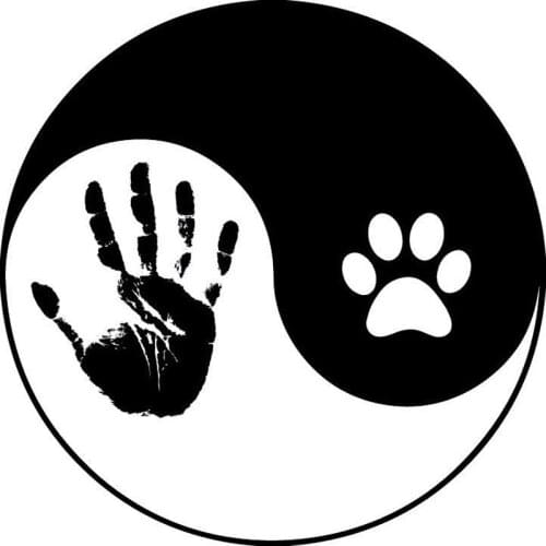 LLY-0563 Personality Car Stickers Yin Yang Hand and Dog Paw Print Modeling Decal PVC Auto Motorcycle Waterproof Cars Sticker