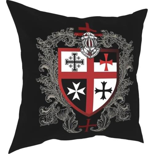Knights Templar Cross Emblem Pillowcase Home Decorative Christ Cushion Cover Throw Pillow for Living Room Double-sided Printing