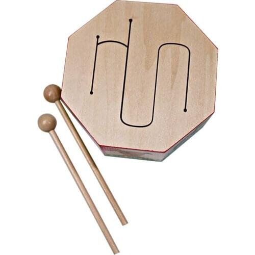 New Children World Cartoon Wood Hand Drum Beating Musical Instrument with Three Tone
