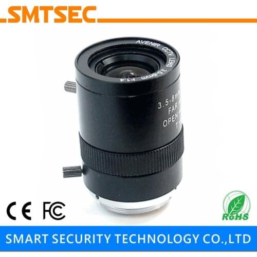 3.5-8mm F1.4 1/3" CS Mount Varifocal Manual Iris Lens 80-37 Degrees CCTV Survelliance IP Camera Lens