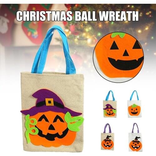 Portable Tote Bag Multipurpose Halloween Candy Bag Large Capacity Burlap Pumpkin Gift Bag For Festival Party Cajas De Regalo