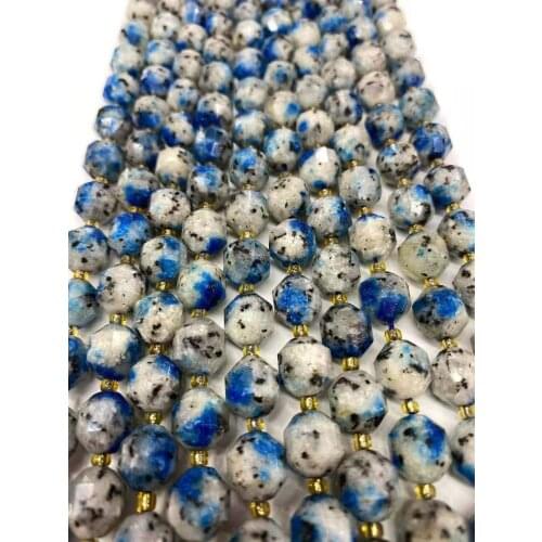 Natural K2 satellite cut face lantern beads diamond cut face Angle bead DIY crystal semi-finished accessories