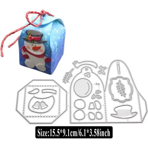 Christmas Snowman Box Die Cuts for Card Making,URYKE Metal Cutting Dies Stencil Decorations for DIY Embossing Scrapbooking New