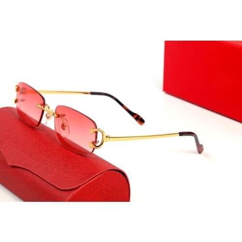 Vintage Sunglasses Men Rimless Square Sun Glasses Women for Outdoor Club Clear Glasses Frame Oculos Shades 95952