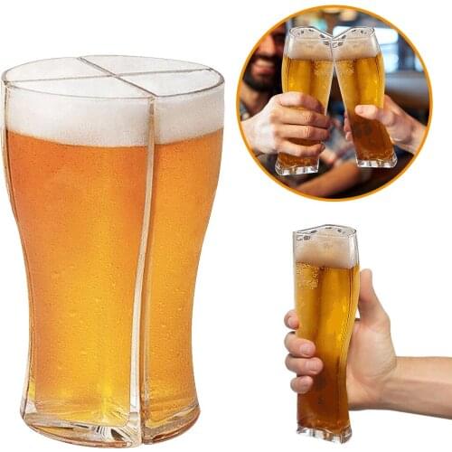 Beer Glasses Super Schooner Creative Funny 4 In 1 Plastic Glass Beer Mugs Set Beer Cup For Home Bar Festival Party Supplies