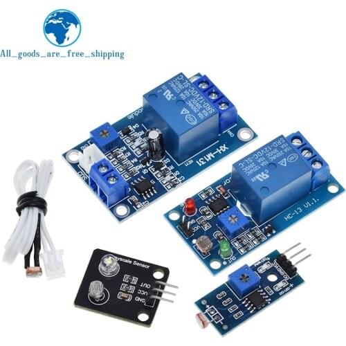 TZT 5V 12V Light Control Switch Photoresistor Relay Module Detection Sensor 10A brightness Automatic Control Module For Arduino