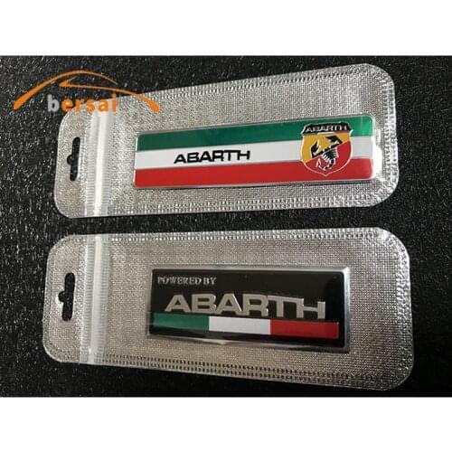 1-4pcs Car Styling ABARTH 3D Emblem Badge 3M Aluminum Creative Stickers For Italy Fiat Abarth Viaggio Punto 124 125 500 Stickers
