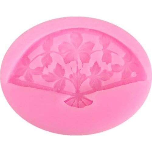 1pc Food Grade Silicone Cake Mold Creative Nontoxic Flower Fan Shape Chocolate Mould Biscuit Mould Baking Tools For Home