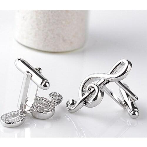 2020 Fashion Men Jewelry Cufflinks French Cuff Nail 1Pair Music Note Cufflinks Exaggerated