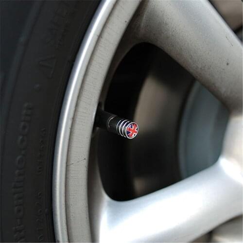 4pcs/set Tire Valve Cap Union Jack Car Wheel Tire Valve Stem Cap for All Mini Cooper F/R Series R55 R56 R57 F54 F55 F56 10*16mm