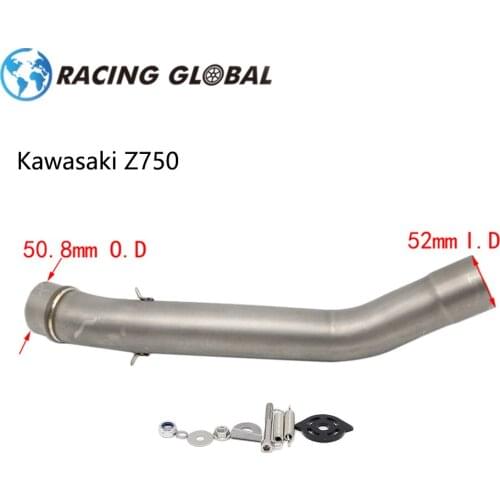 ALCON-Racing Motorcycle For Kawasaki Z750 Z750R 2007-2012 Modified Exhaust Middle Link Pipe Stainless Steel