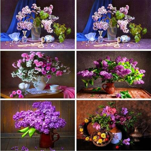 Diamond Painting Full Square/Round Drill 5D DIY Diamond Mosaic Flower Vase Embroidery Flower Handmade Hobby Gift