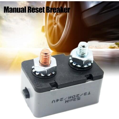 50A Manual Reset Circuit Breaker Dual Battery Fuse Durable Auto Reset Breaker