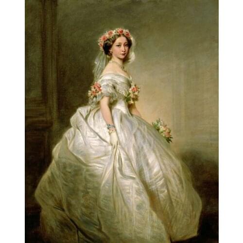 Free shipping Girl in white dress canvas prints oil painting classic women printed on canvas home wal art decoration picture