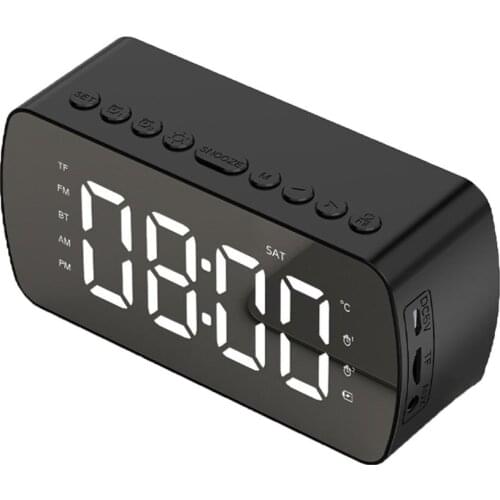 Wireless Speaker Portable Card Audio Small Home Alarm 1400mAh Clock Adjust Volume LED Display Durable Clock