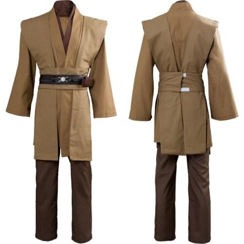 Fast Shipping Star Cosplay Jedi Knight Costume Anakin Skywalker Costume Brown Uniform Halloween Suit Boy Men Christmas Gift