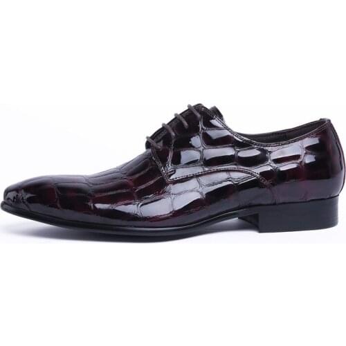 Pointed Toe Business Shoes Men Party Dress Shoes British Style Patent Leather Wedding Formal Shoes Man Office Footwear 37-44