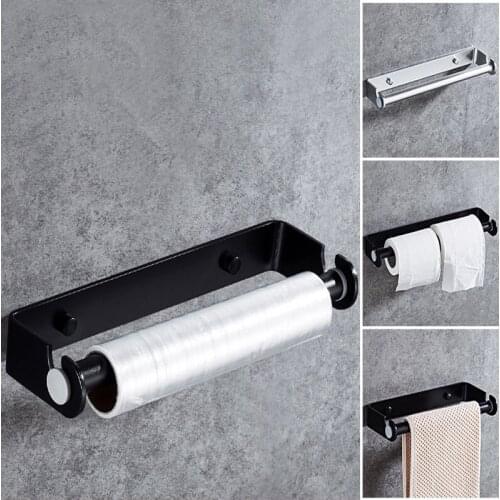 Stainless Steel Paper Towel Holder Punch-Free Towel Rack Wall Mounted Roll Paper Stand for Bathroom Kitchen