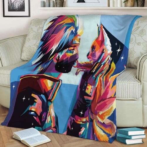 Anime cat Flannel Throw Blanket 3D Printed Keep Warm Sofa Child Blanket Home Decor Textiles Dream Family Gift