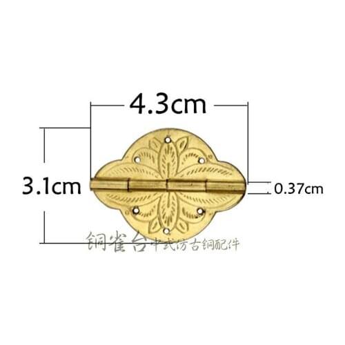 Hardware supplies Bat copper hinge Chinese antique jewelry box pure copper hinge small swing leather cyf230 4.3cm l