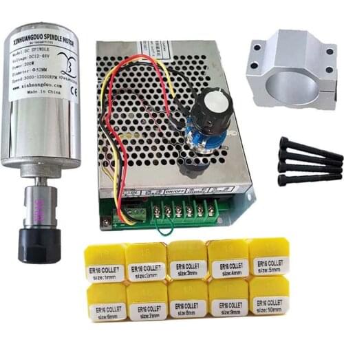 200w engraving machinespindle motor air-cooling cnc 0.2KW spindle dc motor CNC Engraving Machine ER11 3.175mm collets ER16-8MM