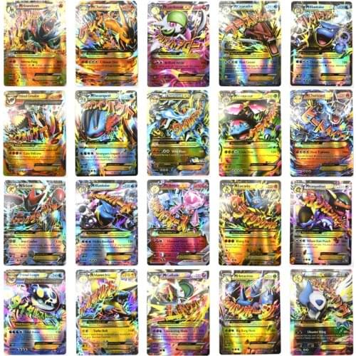 100PCS Pokemon Cards EX MEGA Toy Non Repeat Shining English Board Game Battle Carte Trading Pikachu Children Pokemon Kaarten Toy