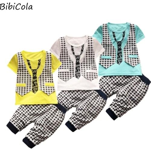 Kids Boys Summer Clothing Set Infant Newborn Outfits For Baby Tracksuit Fashion Cotton T-shirts+shorts 2pcs